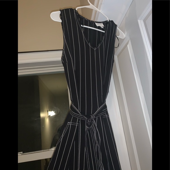 Nine West Black & White Pin Stripe Jumpsuit Sm Med - Picture 7 of 7